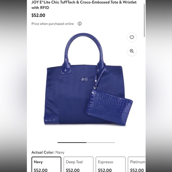 Joy E’Lite Chic Tufftech Tote & Wristlet - Picture 5 of 6